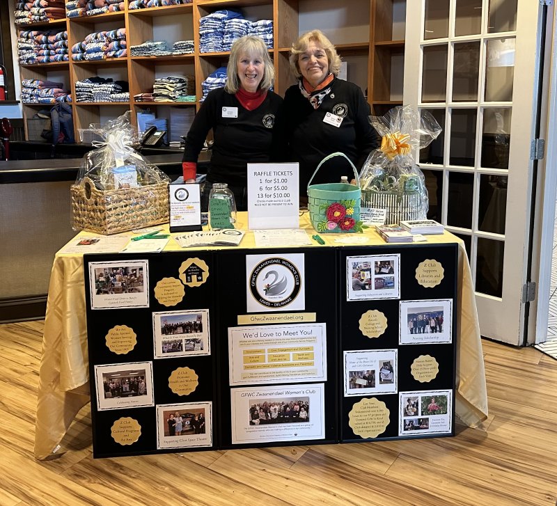 Zwaanendael Women’s Club members Joyce Bauchner, left, and Joyce Skrobot celebrate International Women’s Day 2025 at Bethany Blues. SUBMITTED PHOTO